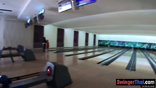 Thai GF bowling and fun at home after