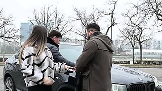 Repays Car Debt By Offering Her Holes During Threesome