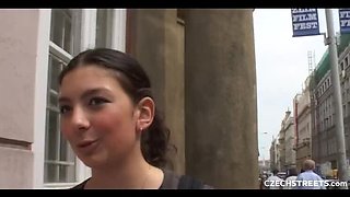 Hot Brunette Julie Gives Blowjob in Public Toilet - Amateur Sex & Cum in Mouth
