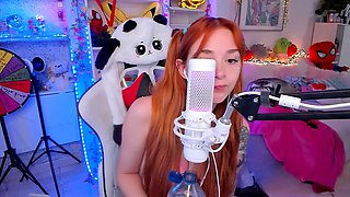 Steamy ASMR session with nude redhead Sabrina_great wearing headphones