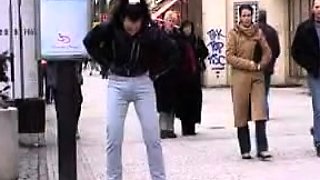 Tight Euro amateur outdoor public anal