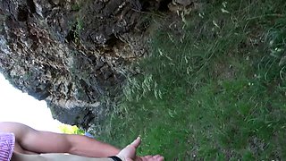 Outdoor walk with Bruce Harrelson and his big dick handjob