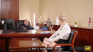 Daddy4k. slutty blond with Natural Tits has no rules and is hardcore with her bf’s grandpa