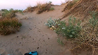 Kinky Couple - First Time Being Watched at French Nudist Beach POV