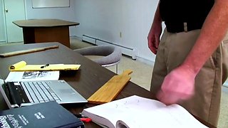 Kiki is Paddled by The Principal