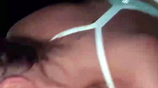 Blonde massage babe giving a handjob to her client HD