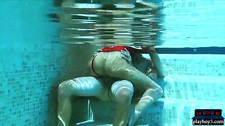 Spanish lifeguard beauty saves a guy from the pool