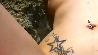 Brunette teen gets fucked by two dicks