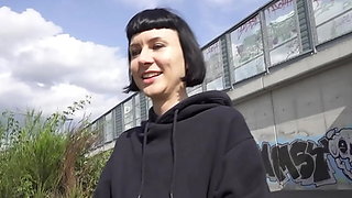 GERMAN SCOUT - Tall Skinny French Chick Delfine Dahlia Pickup and talk to Casting Fuck