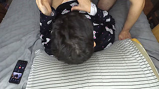 Handjob and Cum Mouthful Before Bed