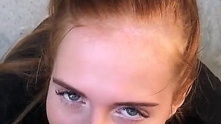 Risky Public Sex with Sexy Redhead Slutty Teen