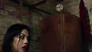Akina - Imprisoned Asian Girl Has to Clean Her Cell with a Huge Hook in Her Ass