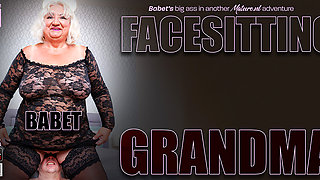 Horny Young Man Loves The Big Ass From Curvy Granny Babet On His Face And Then Some