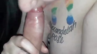 Sucking his huge white cock and cheating on my husband