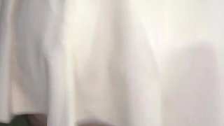 Remote Controlled Sex Toy in Under a Sexy Leather Miniskirt Submissive Collar and Pretty Stockings