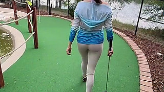 Golf Date Turns Into Roof Blowjob with Hot Redhead