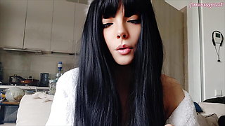 Goth Babe Smoking in bathrobe (ask me for full vid)