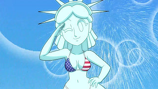 4th of July by Statue of Liberty Hentai Animation