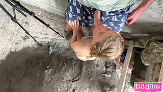 Horny girl loves to fuck outdoor in places