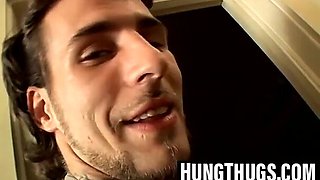 Young straight thugs jack off cocks for cum