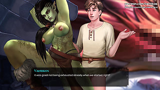 Big Boobs Giant Orc Woman Dirty Outdoor Sex and Pussy Creampie - Cartoon Animated Porn Game - What a Legend! - Part 25