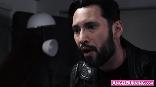 Goth stunner Katrina Jade riding cock at her workplace