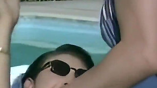 Intense Wet Scissors by the Pool for Two Sensual Lesbian Girlfriends