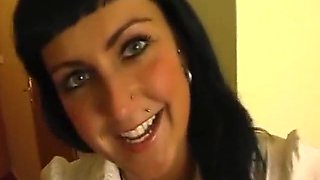 Dark-haired German Bitch Drinks Cum After Hot Cock-riding Session