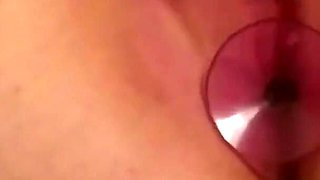 Chubby MILF Masturbates Wet Pussy with Dildo