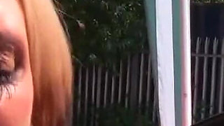 Busty babe Phoebe Ryan fucked outdoor by the car from her big cock dude