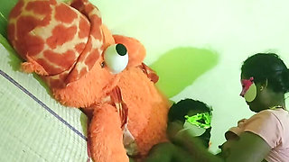 Indian couple passionate romance and enjoy
