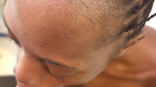 Petite Ebony Sucks and Fucks in the Bathroom