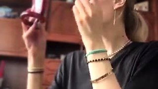 Blonde emo amateur solo masturbation