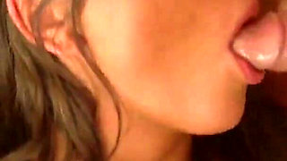 Hot brunette teen loves double penetration