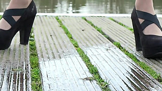 Hot Double Piss From 2 Wet Pussies by the River