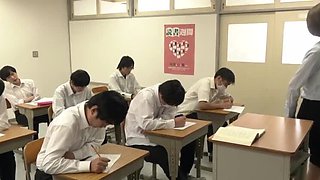 Mio Kimishima: Busty Teacher Squirts 10 Times in Silent Cum Class