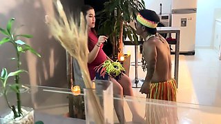 I Do A Very Sexy Hawaiian Show To My Rich Stepsister, She Gets Horny And I End Up Putting My Rich Cock In Her Tight And Rich Pussy