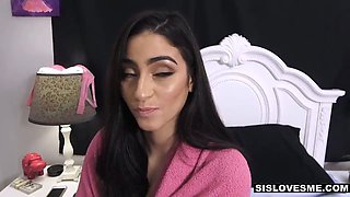 Naughty sis asks her perverted stepbro to help her out