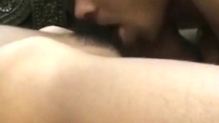Sexy Indian teeny gets her small boobs fondled on the bed