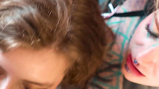 POV Threesome with Tattoo Girls - Anal, ATM - Eden Ivy & Anuskatzz