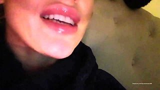 Doll with sensuous lips is doing softcore stuff on web cam, because it perceives so boinking superb