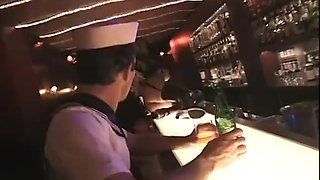 Threesome and one on one fuck in the bar with sailors. 2 scenes in 1