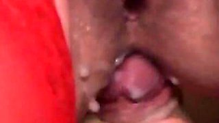 Blonde in Red Lingerie Glory Hole Plays, Gets Fucked, Eats Load of Cums and Finishes with Pissing in a Bucket