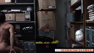 SayUncleNetwork.com - Latino hunk thief cums intensely after riding officerâs raw BBC
