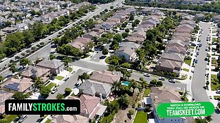 Blond step siblings share rich sugardaddy's Big Cock