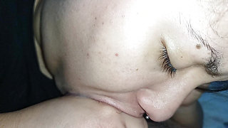 GREEDY SUCKING UP TO THE BALLS OF THE HORNY CUCKOLD, SWALLOWING THE COCK WITH HER WET MOUTH