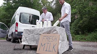 Sexy latina beauty has a wild sex on a highway. Watch her get gangbanged and all of her holes filled with big cocks