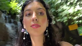 Slim Brunette Katty West Goes On a Tour With the Cum-covered Face After Hot BJ In the Public Toilet