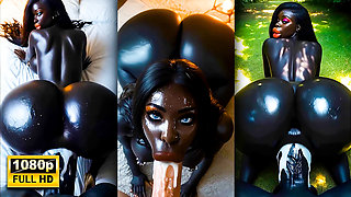 Thick Hot Dark Chocolate Bimbos Riding And Getting Throat Fucked - Ai Generated