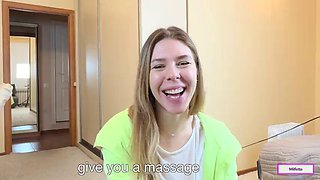 Horny Neighbor Found a Reason to Suck Cock!! Pulsating cum!!